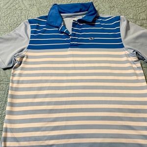 Boys performance blue and white Polo shirt